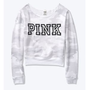 Victoria's Secret PINK Open Neck Crew (Size Large)
